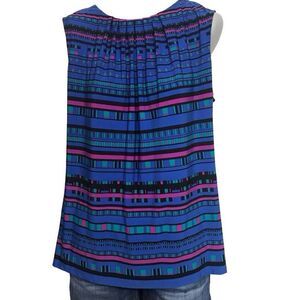 Calvin Klein Sleeveless Blue Pattern Shell Top Blouse size large